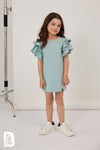 All For Kids Girls' Mint Ruffled Tunic Dress | S-150