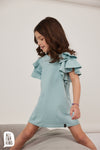 All For Kids Girls' Mint Ruffled Tunic Dress | S-150