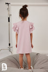 All For Kids Girls' Pink Ruffled Tunic Dress | S-150-P