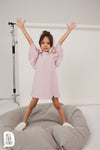 All For Kids Girls' Pink Ruffled Tunic Dress | S-150-P