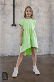 Girls' Light Green Tunic Dress with Pocket | S-138