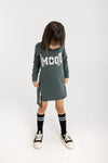 Girls' Dusty Olive Green Tunic with Mood Print  | S-129