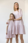 All For Kids Girl's Light Pink Cotton Dress | B&A-04