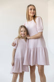 All For Kids Girl's Light Pink Cotton Dress | B&A-04