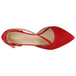 Wojas Red Velour Leather High Heels | 3500465