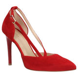 Wojas Red Velour Leather High Heels | 3500465