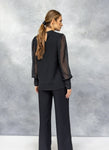 Women's Black Shirt with Transparent Sleeves | BPC-04-A