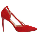 Wojas Red Velour Leather High Heels | 3500465