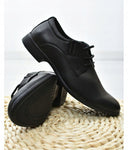 Boys' Elegant Black Eco-Leather Oxfords | AB125C-16