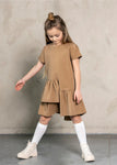 Girls' Cappuccino Asymmetric Jeans Dress | S-63