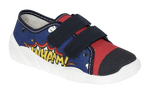 Dark Blue and Red Graphic School Slippers | CEZAR-DB