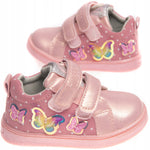 Girls' Pink Sneakers with Butterflies | P549PINK