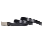 Wojas Black Leather Belt with Stainless Steel Plaque Buckle | 797451