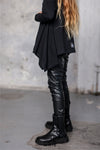 MashMnie Girls' Black Insulated Eco Leather Leggings | S-141-1