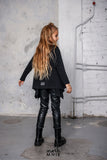 MashMnie Girls' Black Insulated Eco Leather Leggings | S-141-1