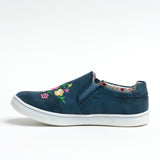Wojtyłko Girls' Navy Blue Floral Sneakers | 3BA1039-DB