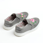 Wojtyłko Girls' Gray Floral Sneakers | 3BA1039-G