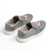 Wojtyłko Girls' Gray Floral Sneakers | 3BA1039-G