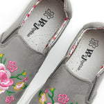 Wojtyłko Girls' Gray Floral Sneakers | 3BA1039-G