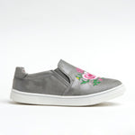 Wojtyłko Girls' Gray Floral Sneakers | 3BA1039-G