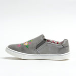 Wojtyłko Girls' Gray Floral Sneakers | 3BA1039-G