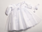 Baby Girl Formal Baptism Set with White Headband | IZ-04