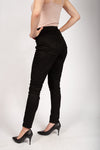 Italian-style Black Velour Feel Leggings | HAL-83