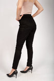 Italian-style Black Velour Feel Leggings | HAL-83