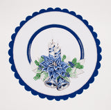 Christmas Round Dark Blue Accent Table Cloth | DA1362-DB