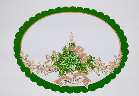 Christmas Green Accent Table Cloth | DA1358-1