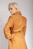 Womens' Caramel Brown Coat with Belt | HAL-97