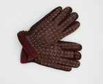 Women's Warm Printed Brown Gloves | HAL-169-BR