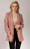 Dusty Pink Eco-leather Blazer | HAL-177