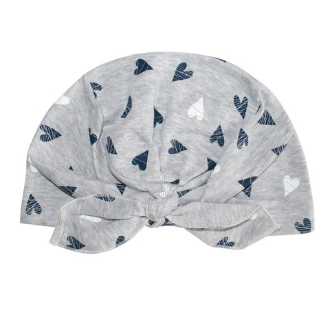 Gray Short Beanie with Tie Knot - 6-12 years | 38/055-G