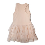 Girls' Beige Slip Petticoat Dress with Tulle | Q-006