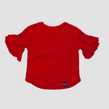 Girls' Red Shirt with Frills | S-110-R