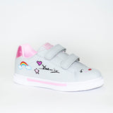 AC Toddler Girl Gray Sneakers with Rainbow Print | 735/21-G