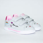 AC Toddler Girl Gray Sneakers with Rainbow Print | 735/21-G