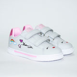 AC Toddler Girl Gray Sneakers with Rainbow Print | 735/21-G