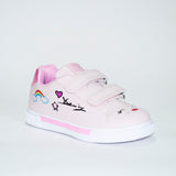 AC Toddler Girl Pink Sneakers with Rainbow Print | 735/21-P