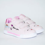 AC Toddler Girl Pink Sneakers with Rainbow Print | 735/21-P