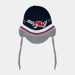 Dark Blue and Gray Beanie with Visor, 1-3 Years  | 36/038-DBG