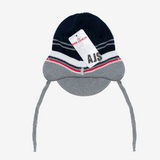 Dark Blue and Gray Beanie with Visor, 1-3 Years  | 36/038-DBG