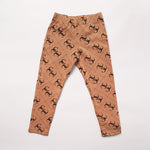 Girls' Brown Pants with CC Print | MIK-10