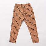 Girls' Brown Pants with CC Print | MIK-10
