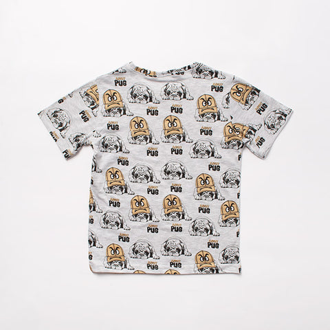 MIMI Boys' Light Gray Graphic T-shirt | S-126