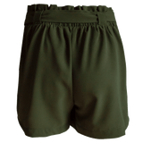 Women's Khaki Shorts with Belt | 28031-DGR