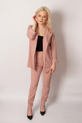 Dusty Pink Italian Blazer and Pants Set | 8AB1601-PP