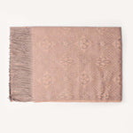 Light Pink Printed Scarf with Fringes | 98272-1-LP