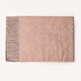 Light Pink Printed Scarf with Fringes | 98272-1-LP